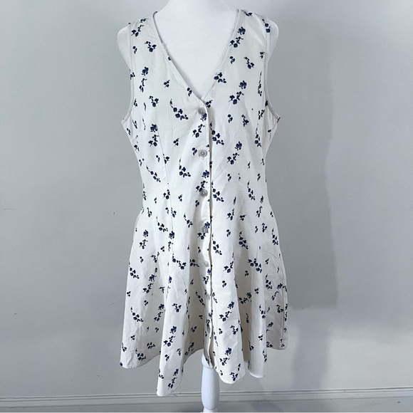 Universal Threads Cream Floral Button-Front Godet mini A-Line Dress |M| - Picture 4 of 9